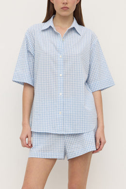 Assembly Label - Ainlsee Short Sleeve Shirt, Blue Check
