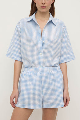 Assembly Label - Ainlsee Short Sleeve Shirt, Blue Check