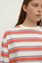 Assembly Label - Eliana Stripe Cotton Long Sleeve Tee, Dahlia Stripe