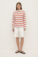 Assembly Label - Eliana Stripe Cotton Long Sleeve Tee, Dahlia Stripe