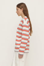 Assembly Label - Eliana Stripe Cotton Long Sleeve Tee, Dahlia Stripe