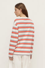 Assembly Label - Eliana Stripe Cotton Long Sleeve Tee, Dahlia Stripe