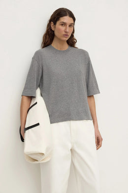 Assembly Label - Kensy Cotton Cashmere Tee, Dark Grey Marle