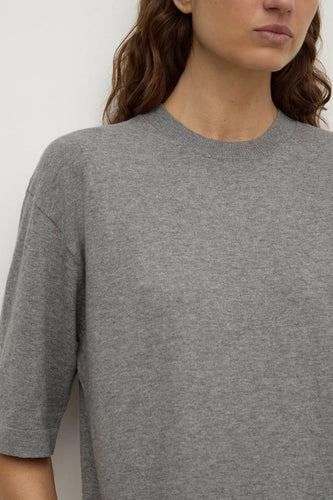 Assembly Label - Kensy Cotton Cashmere Tee, Dark Grey Marle