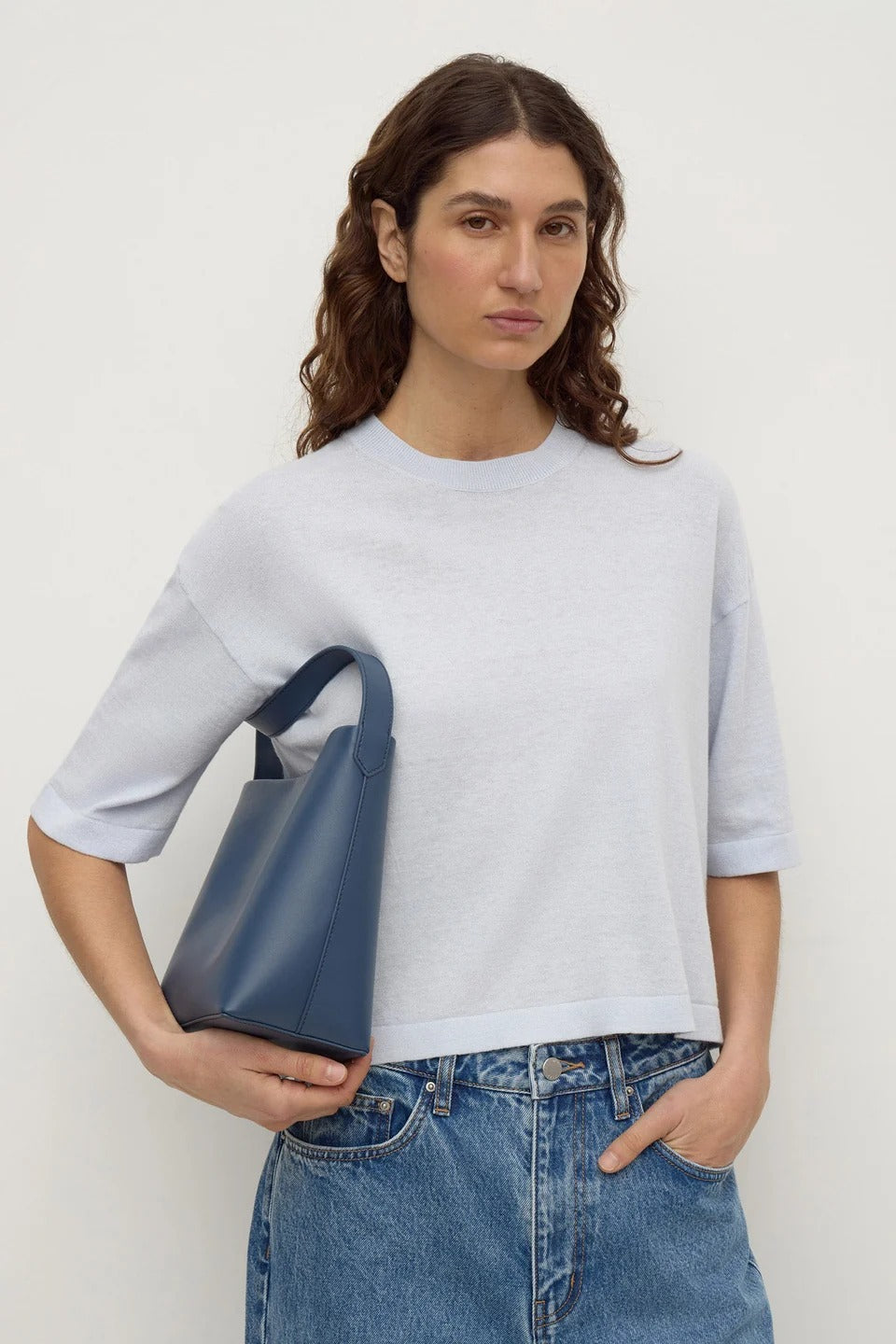 Assembly Label - Kensy Cotton Cashmere Tee, Powder Blue