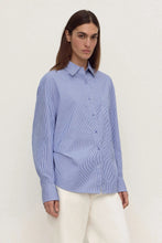 Assembly Label - Ava Stripe Poplin Shirt, Navy Stripe