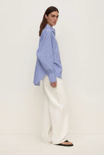 Assembly Label - Ava Stripe Poplin Shirt, Navy Stripe