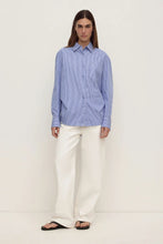 Assembly Label - Ava Stripe Poplin Shirt, Navy Stripe