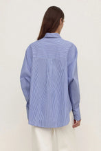 Assembly Label - Ava Stripe Poplin Shirt, Navy Stripe