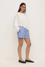 Assembly Label - Ava Stripe Poplin Short, Navy Stripe
