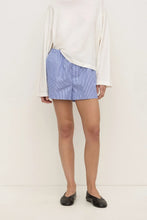Assembly Label - Ava Stripe Poplin Short, Navy Stripe