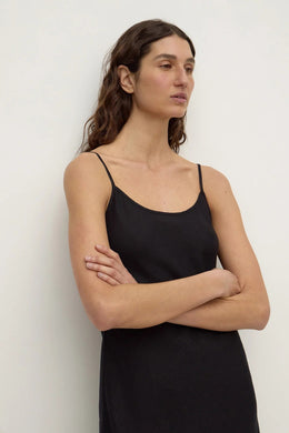 Assembly Label - Colette Linen Slip Dress, Black