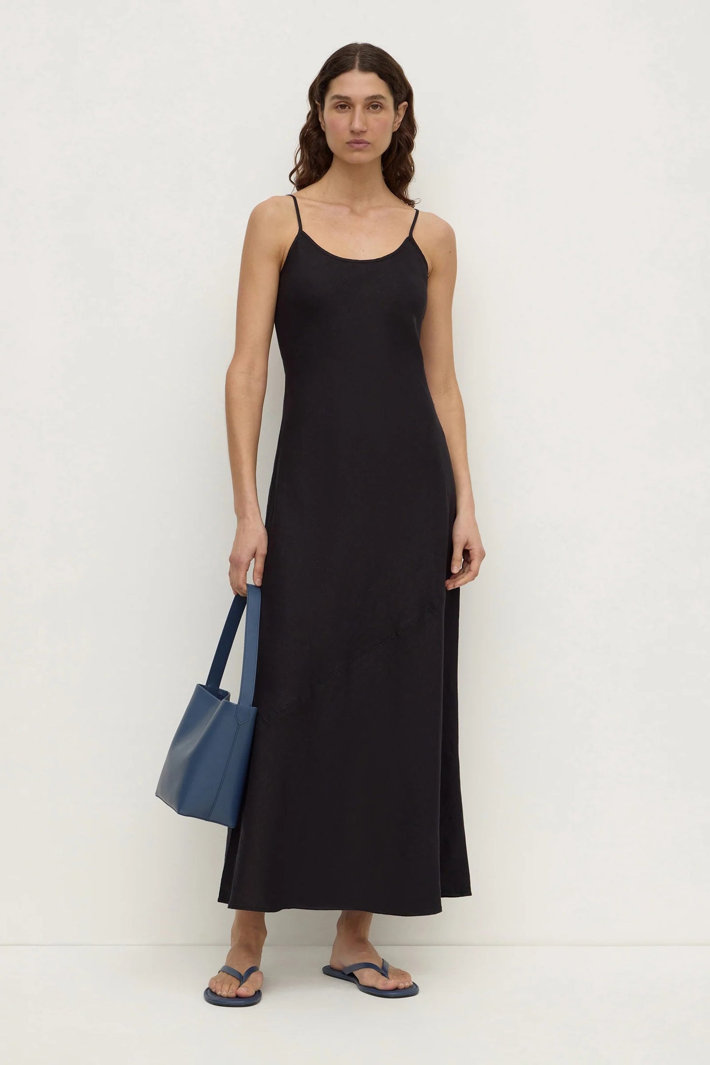 Assembly Label - Colette Linen Slip Dress, Black