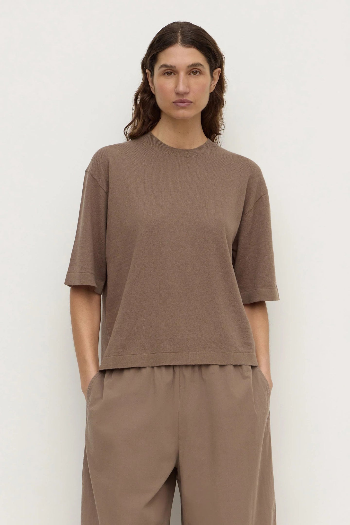 Assembly Label - Kensy Cotton Cashmere Tee, Dark Sand