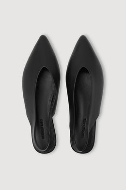 Assembly Label - Lila Leather Sling Back Flat, Black