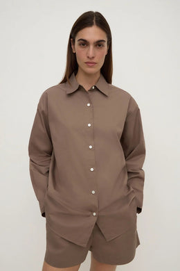 Assembly Label - Micha Poplin Shirt, Dark Sand