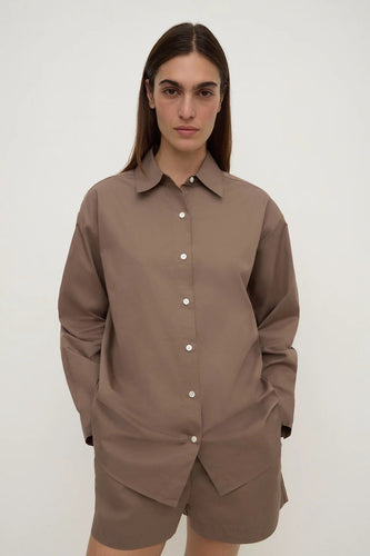 Assembly Label - Micha Poplin Shirt, Dark Sand