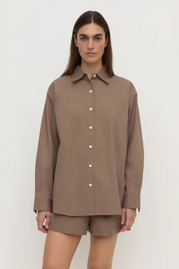 Assembly Label - Micha Poplin Shirt, Dark Sand