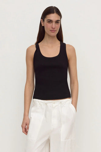 Assembly Label - Robyn Scoop Neck Rib Tank, Black