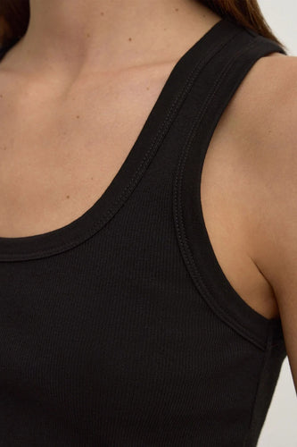 Assembly Label - Robyn Scoop Neck Rib Tank, Black