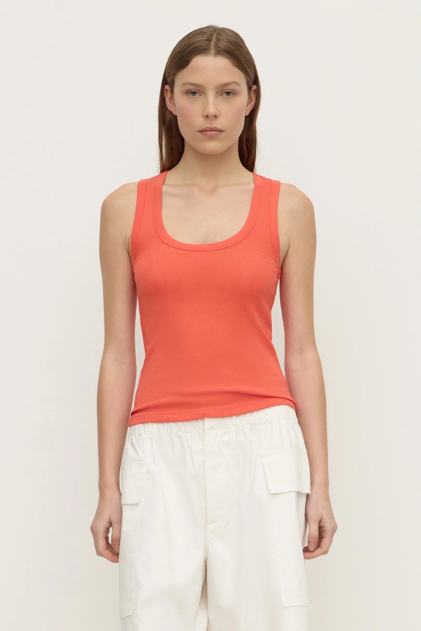 Assembly Label - Robyn Scoop Neck Rib Tank, Dahlia