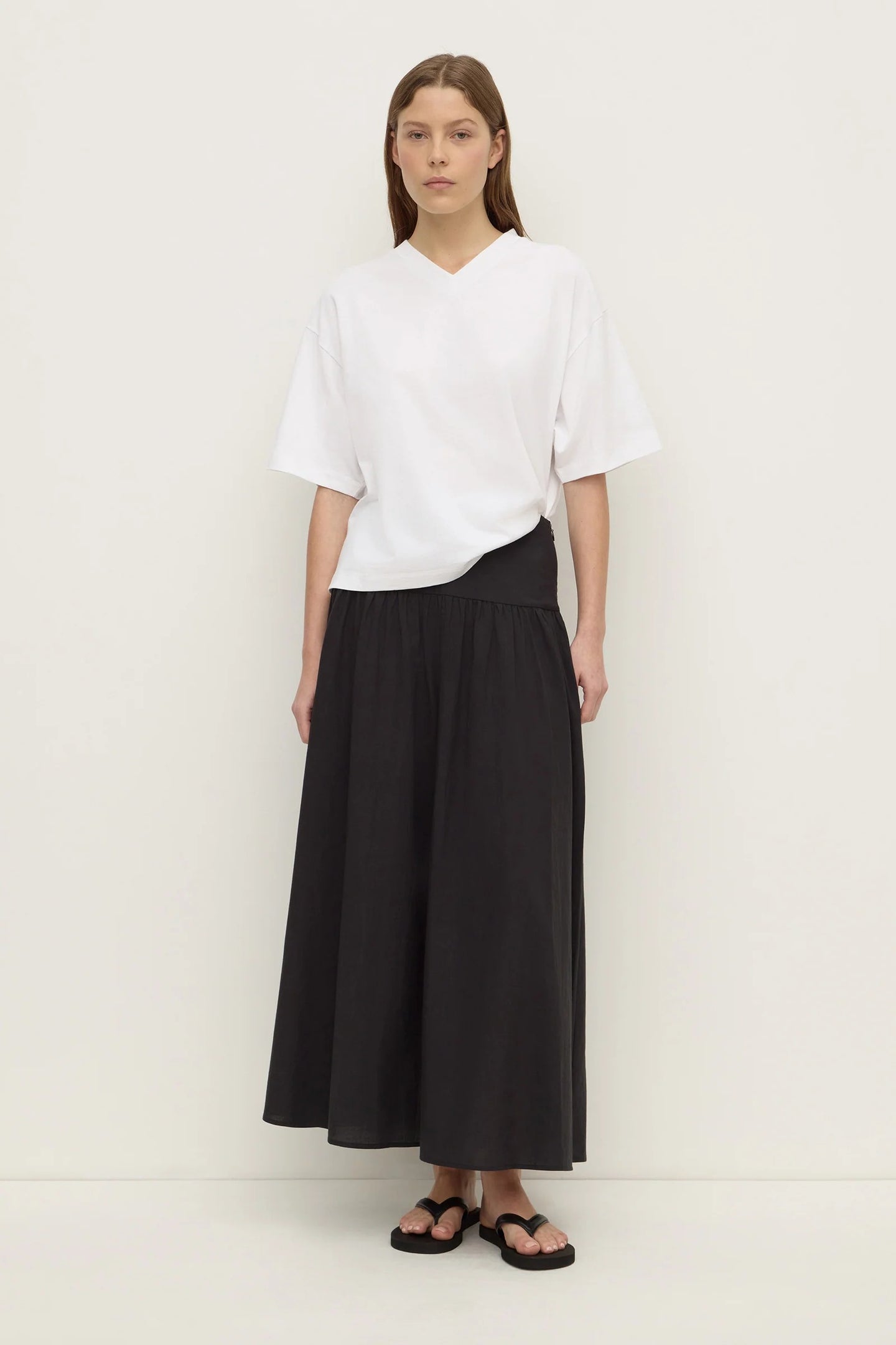 Assembly Label - Sarah Cotton Maxi Skirt, Black