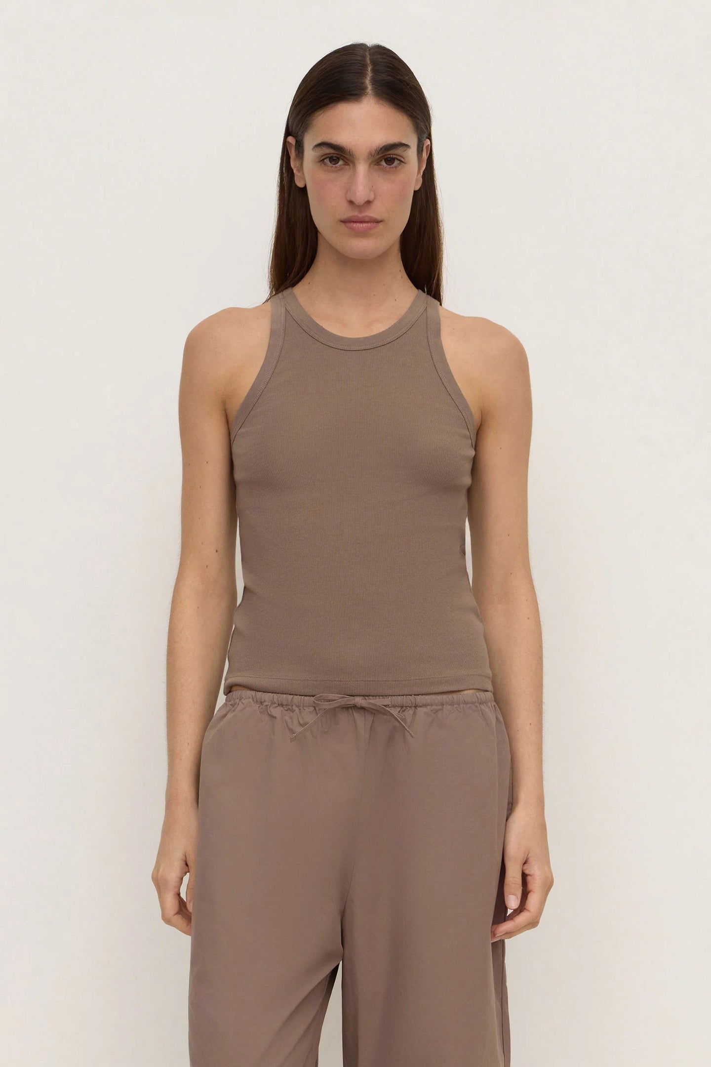 Assembly Label - Tabitha Rib Tank, Dark Sand