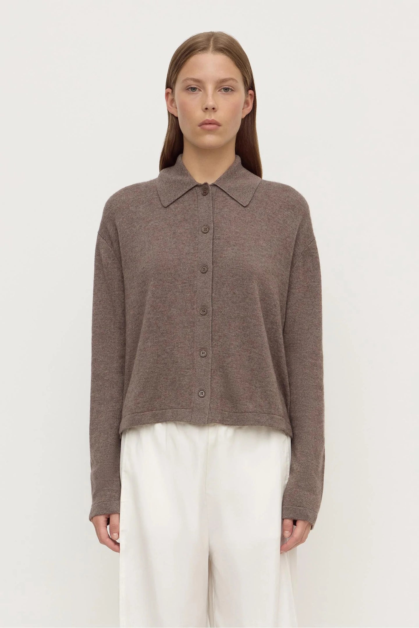 Assembly Label - Wool Cashmere Knit Cardigan, Sable