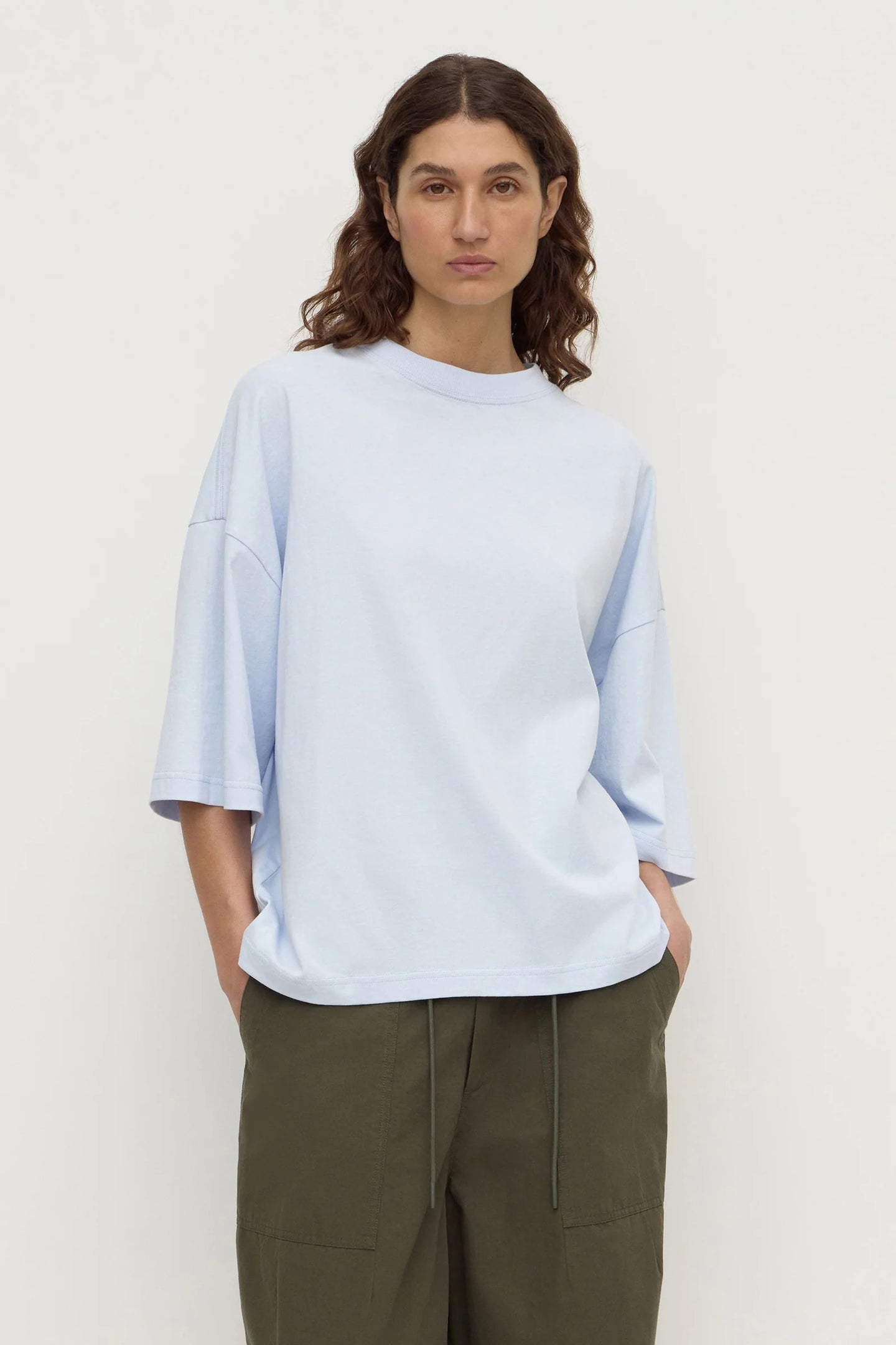 Assembly Label - Max Cotton Oversized Tee, Powder Blue
