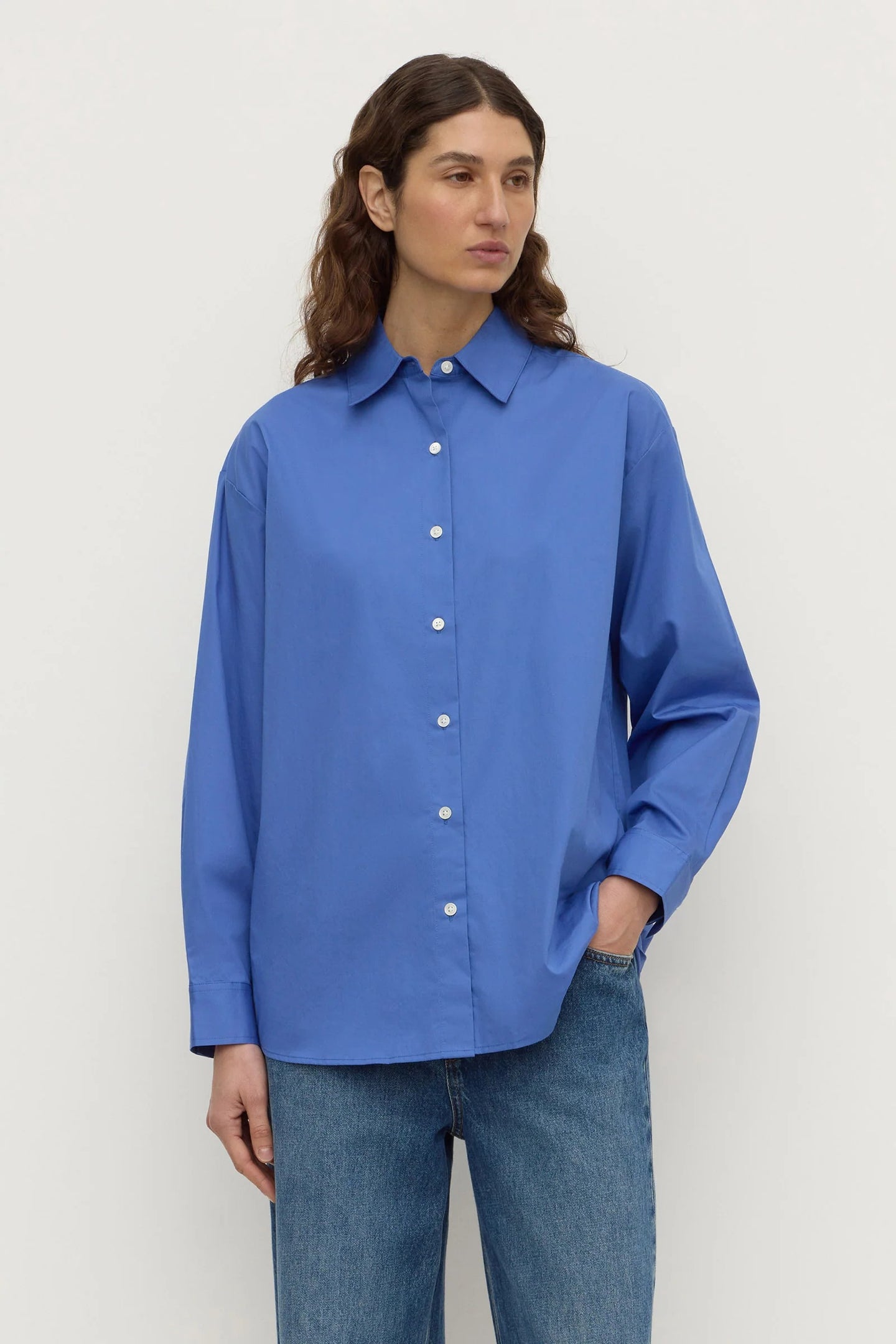 Assembly Label - Micha Poplin Shirt, New Blue