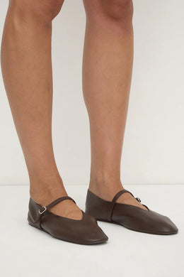 Assembly Label - Millie Leather Ballet Flat, Walnut
