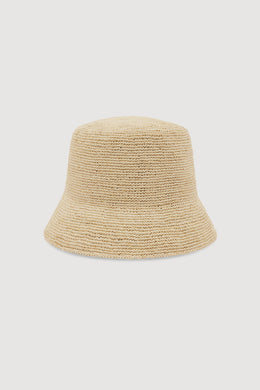 Assembly Label - Raffia Short Brim Hat, Natural