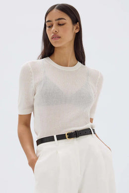 Assembly Label - Belle Knit SS Tee, Cream