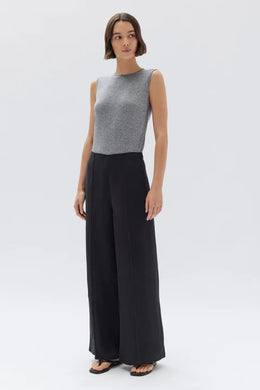 Assembly Label - Brooke Silk Linen Trouser, Black