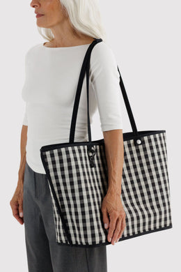 Baggu - Large Nylon Reversible Tote, Black Mix