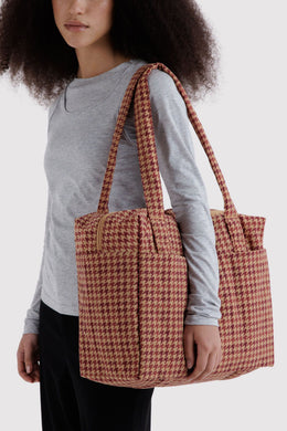 Baggu - Small Cloud Carry On, Tan Houndstooth