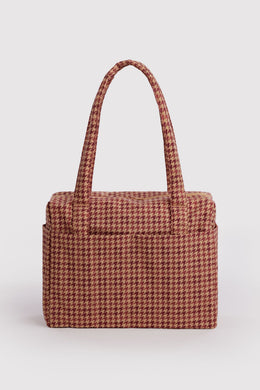 Baggu - Small Cloud Carry On, Tan Houndstooth