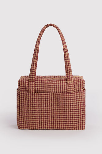 Baggu - Small Cloud Carry On, Tan Houndstooth