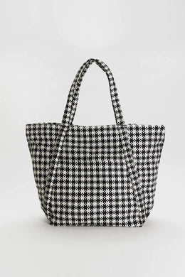 Baggu - Cloud Bag, Black & White Pixel Gingham