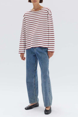 Assembly Label - Bateau Long Sleeve Tee, Syrah Stripe