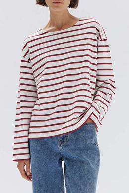 Assembly Label - Bateau Long Sleeve Tee, Syrah Stripe