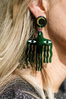 Studio Soph - Big Birds Earrings, Forest Green