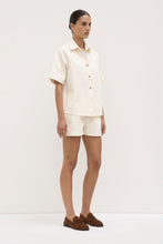 Assembly Label - Boxy Denim Short Sleeve Shirt, Ecru