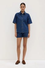 Assembly Label - Boxy Denim Short Sleeve Shirt, Heritage Blue