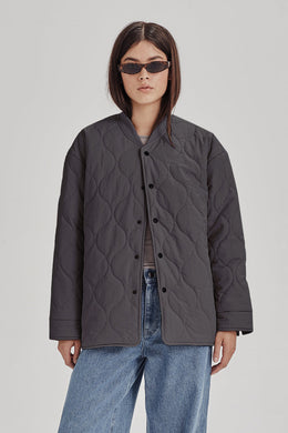 Commoners - Womens Quilted Jacket, Charcoal