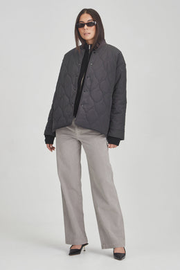 Commoners - Womens Quilted Jacket, Charcoal