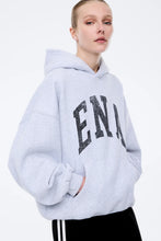 Ena Pelly - Collegiate Oversized Hoodie, Mid Grey Marle