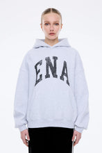 Ena Pelly - Collegiate Oversized Hoodie, Mid Grey Marle