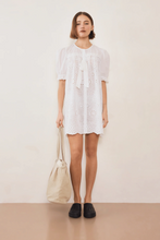 Commonplace – Afternoon Swim Puff Sleeve Dress, Cream Broiderie