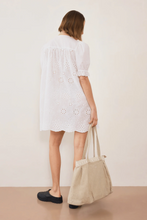 Commonplace – Afternoon Swim Puff Sleeve Dress, Cream Broiderie